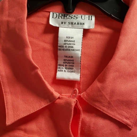 2X Pant suit, Dress U II, coral, NWT - Picture 2 of 5